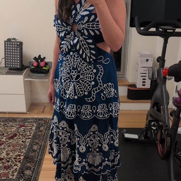 FARM Rio Navy and White Backless Dress - Picture 8 of 9